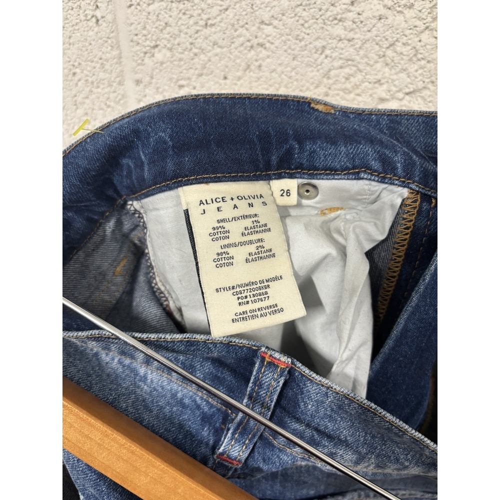 Alice + Olivia Chic Wide-Leg Jeans color Brooklyn Blue size 26 retail $330 - Picture 5 of 5